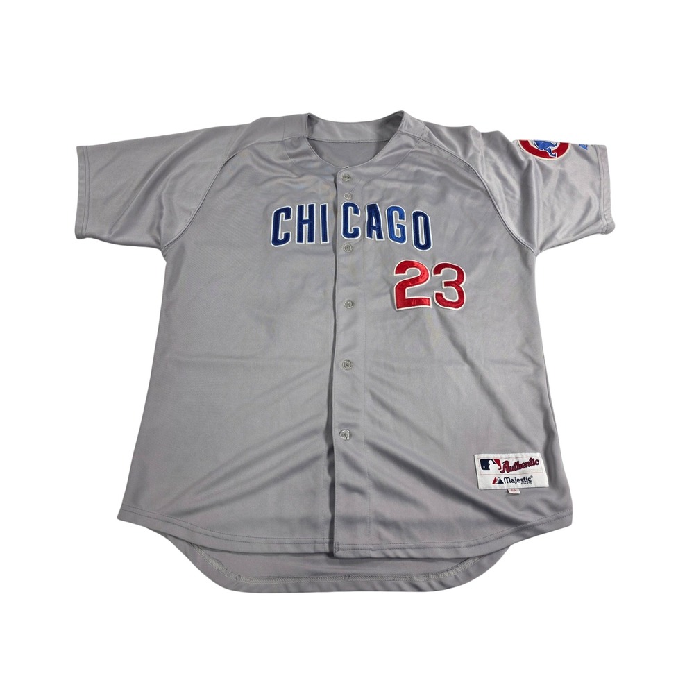 Majestic Ryne Sandberg Chicago Cubs MLB Jersey Grey Authentic Road 23 Size 54